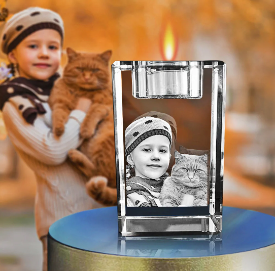 3D Crystal Memorial Candle Holder