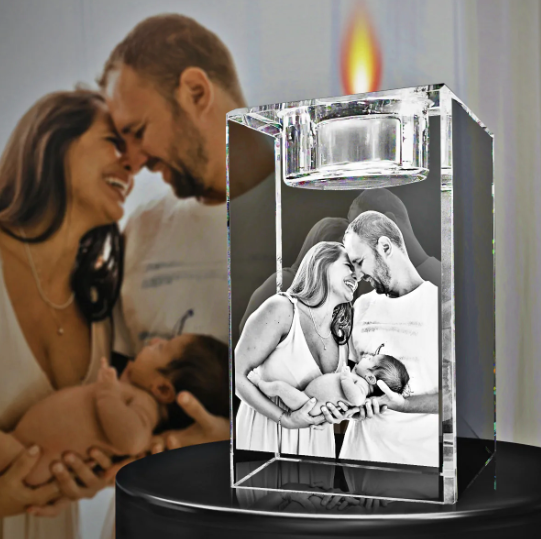 3D Crystal Memorial Candle Holder